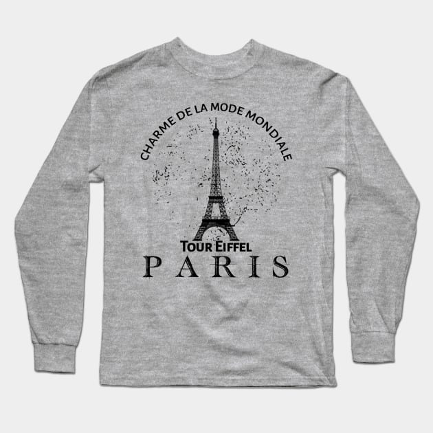 Eifel Tower Paris Long Sleeve T-Shirt by radeckari25